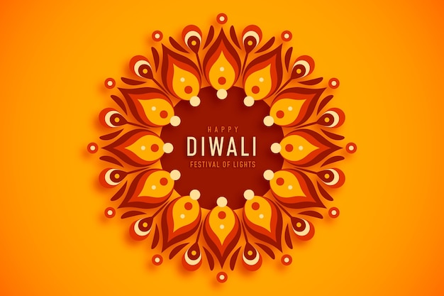 Diwali concept in flat design