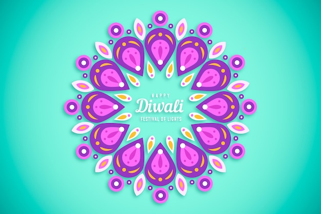 Diwali concept in flat design