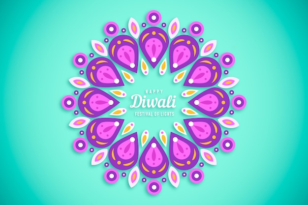 Diwali concept in flat design