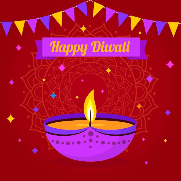 diwali concept in flat design