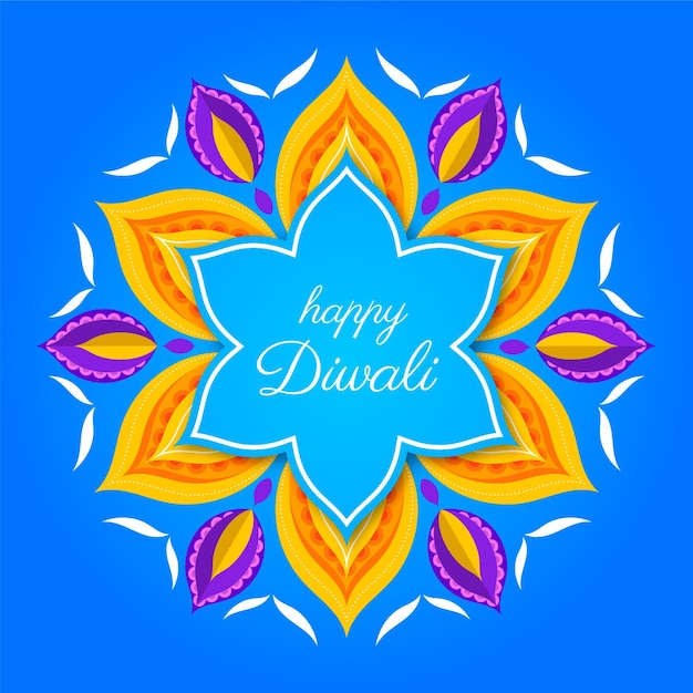 Vector diwali concept in flat design