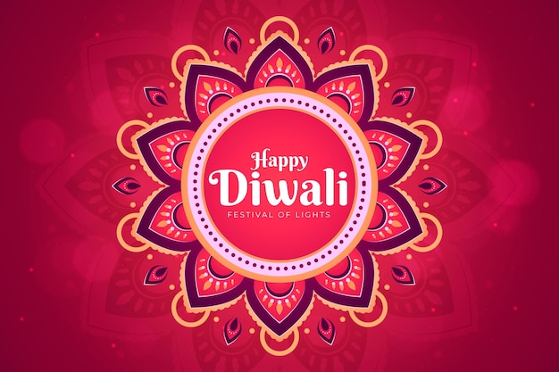 Vector diwali concept in flat design