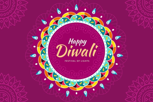Diwali-concept in plat ontwerp