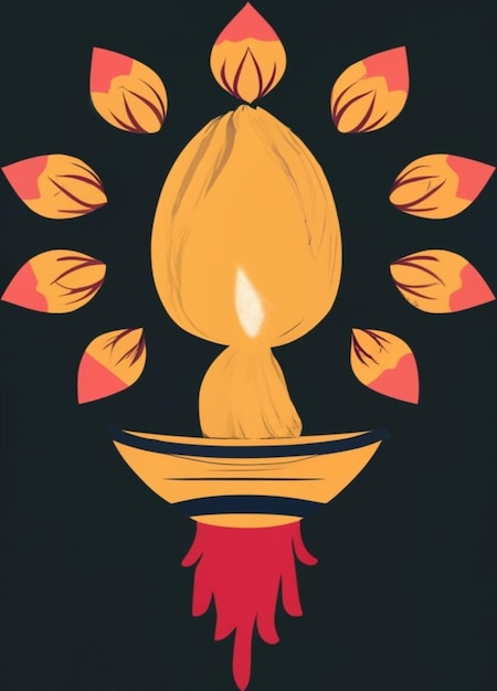 Diwali decoratie diya 2d vector kunst