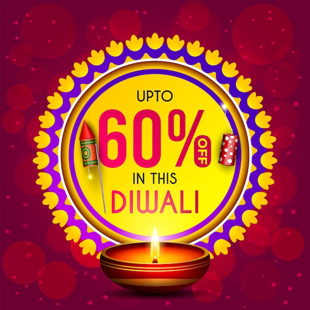 Diwali discount sale banner vector element happy diwali banner design diwali banner background