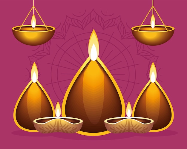 Vector diwali diya traditional