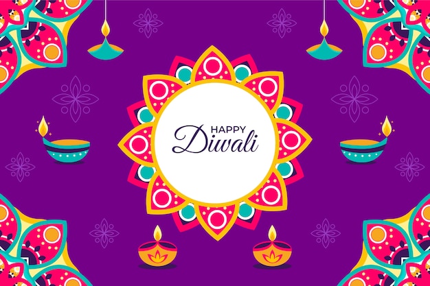 Vettore sfondo di celebrazione del festival di diwali