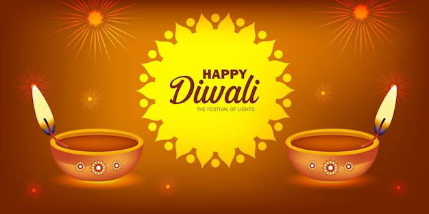 Diwali festival greeting card design