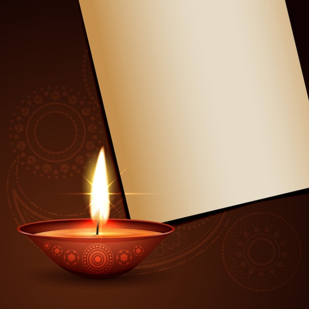 Vector diwali festival greeting with text space