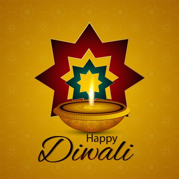 Diwali the festival of light celebration greeting card