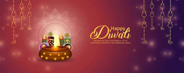 Diwali festival of light with creative oil lamp