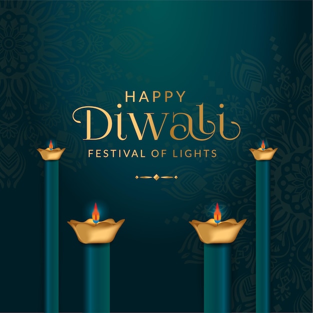 Modello di banner di diwali festival of lights