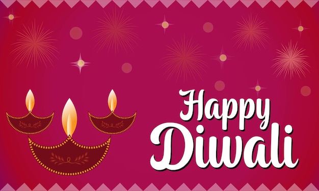 Vector diwali festival of lights colorful banner template design with decorative diya lamp vector illustra