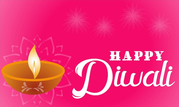 Vector diwali festival of lights colorful banner template design with decorative diya lamp