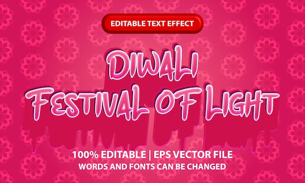 Diwali Festival of Lights - Bewerkbare smeltende wax 3D-teksteffectstijl