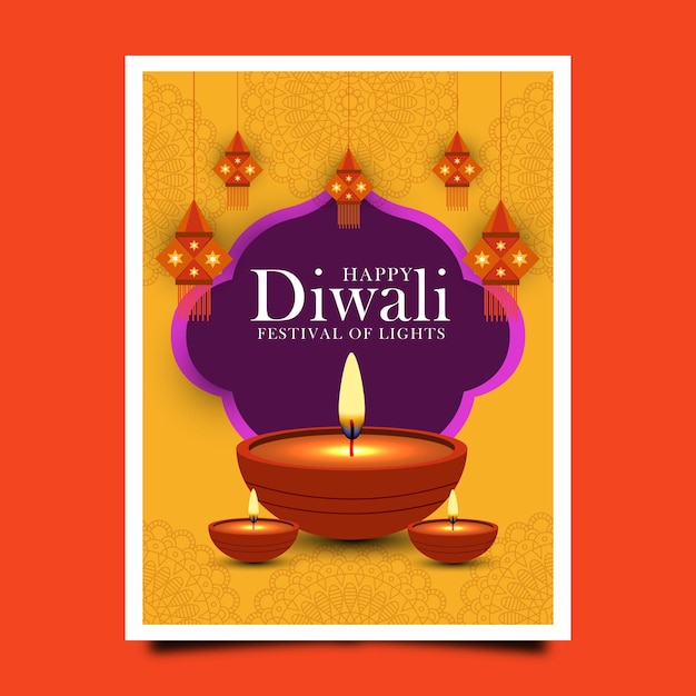 Diwali festival poster sjabloon ontwerp