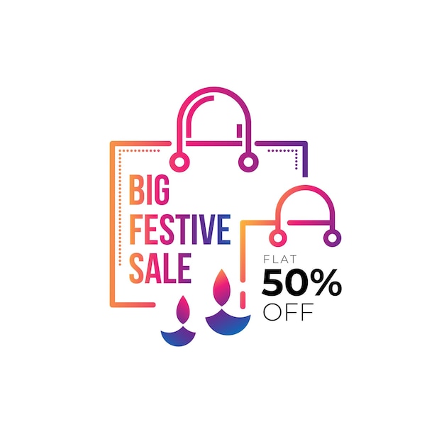 Vettore diwali festival vendita, offerta, sconto, modello di progettazione banner