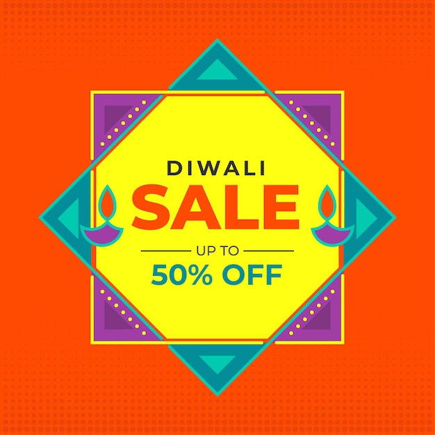 Diwali festival sale post banner design background template