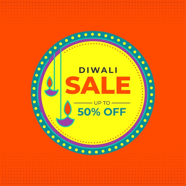 Diwali festival sale post banner design background template