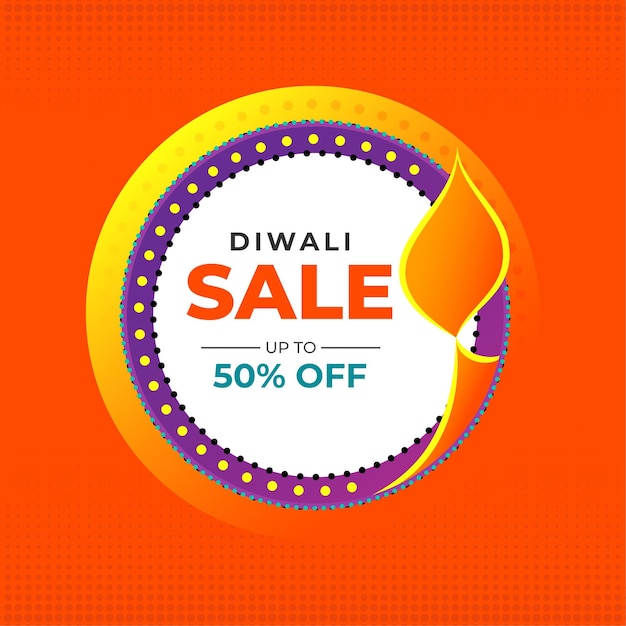 Vector diwali festival sale post banner design background template