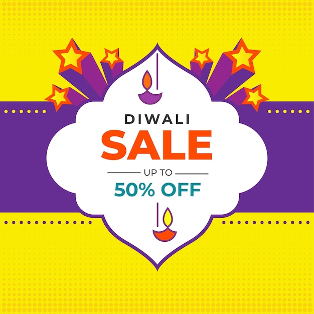 Diwali festival sale post banner design background template