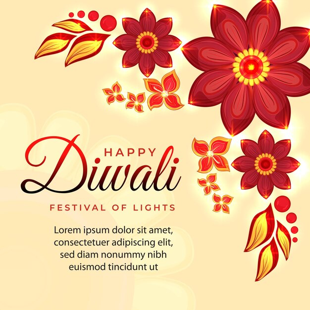 Vector diwali festival social media post design template