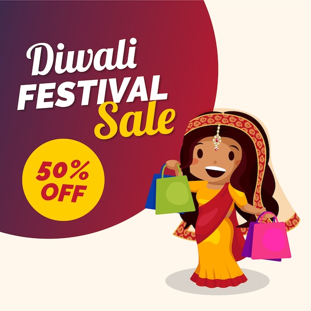 Diwali festival verkoop banner