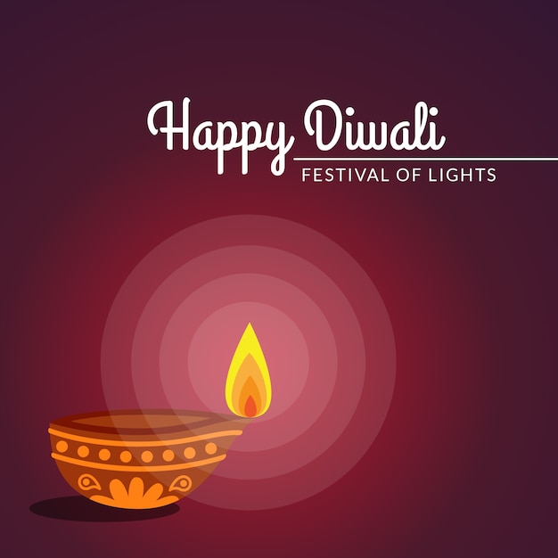 Vector diwali-groet diya