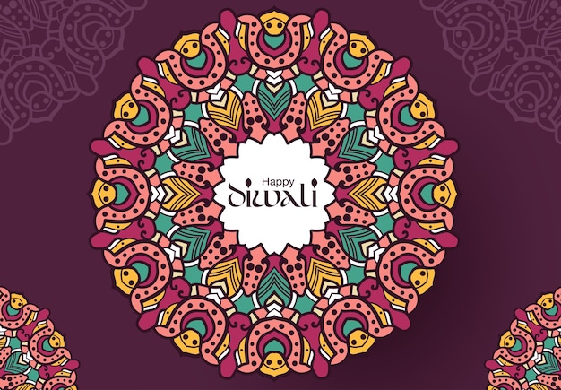 Diwali hindu festival greeting card