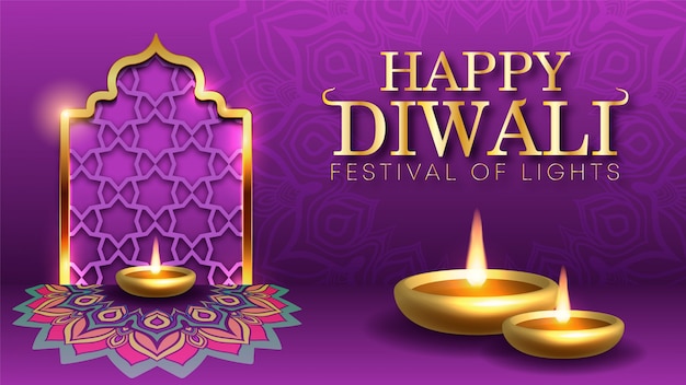 Diwali holiday background per il festival della luce dell'india