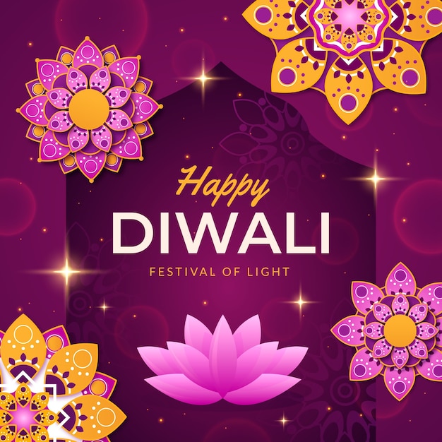 Diwali-illustratie met kleurovergang