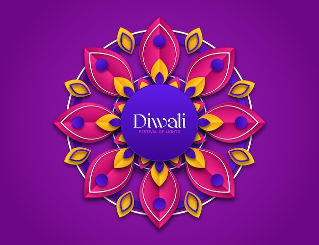 Diwali in papieren stijl