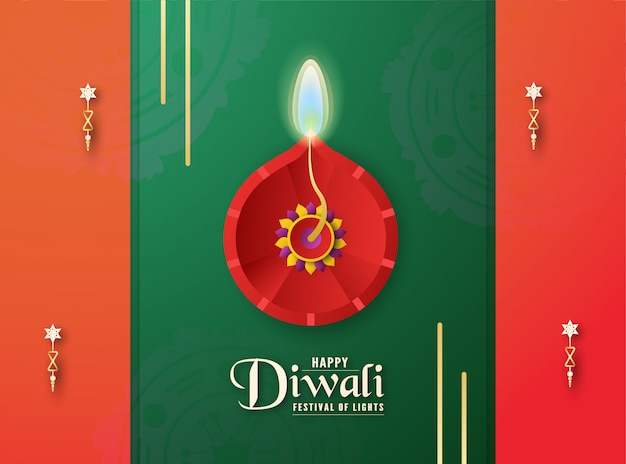 Diwali is festival of lights of hindu, indian.