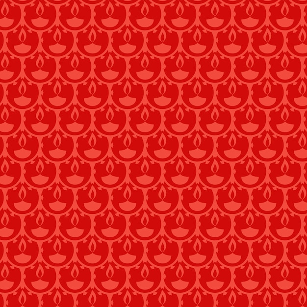 Diwali lamp pattern with red background