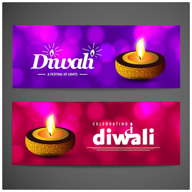 Diwali ontwerp paarse achtergrond en typografie vector