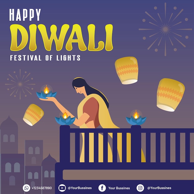 Diwali ontwerpfestival van licht