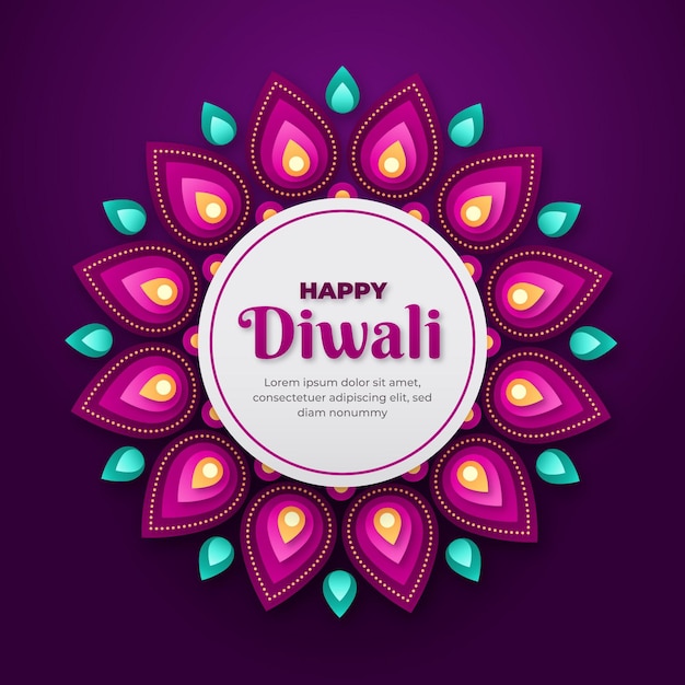 Vector diwali in paper style concept