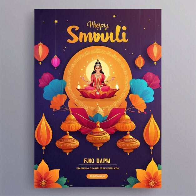 Diwali poster cartoon vector background