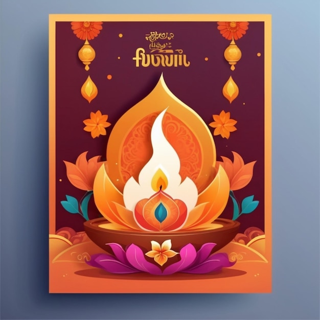 Diwali poster cartoon vector background