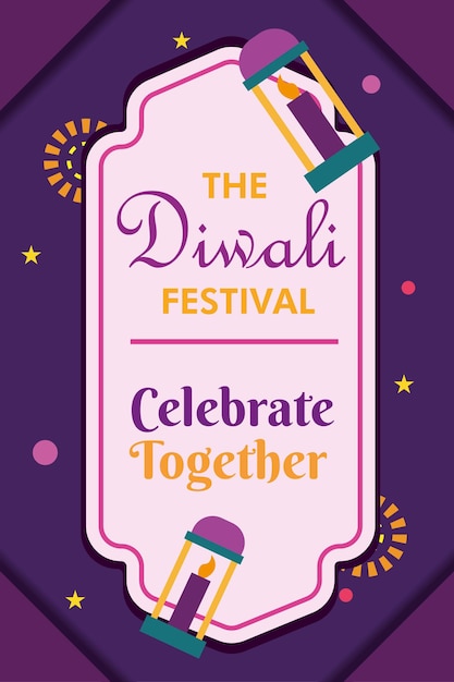 Vector diwali poster traditional indian celebration vector illustration