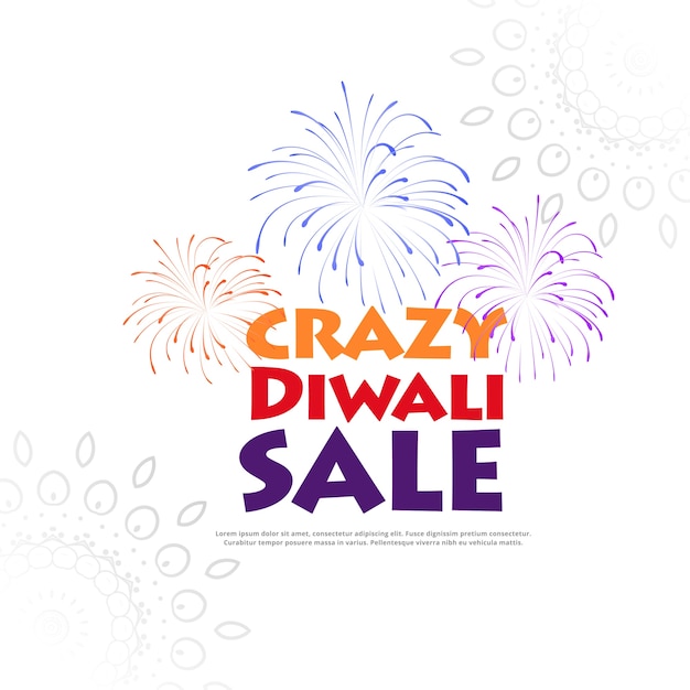 Diwali sale banner with fireworks illustration