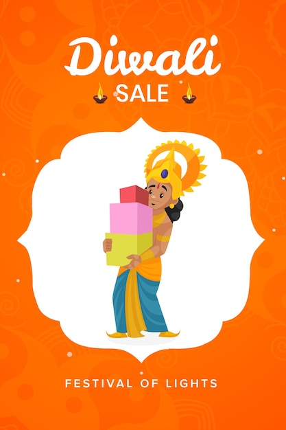 Diwali sale flyer and poster  on orange background