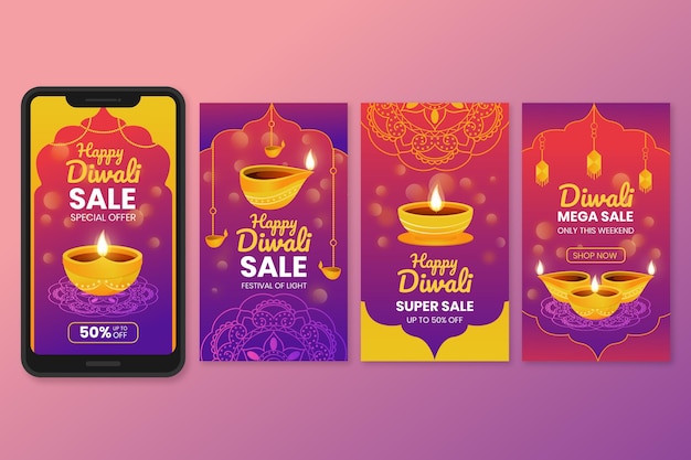 Diwali vendita raccolta di storie di instagram