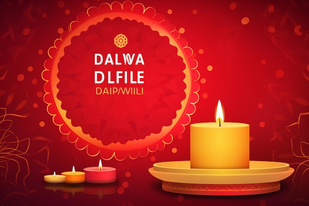 Vector diwali sale offer candle red background