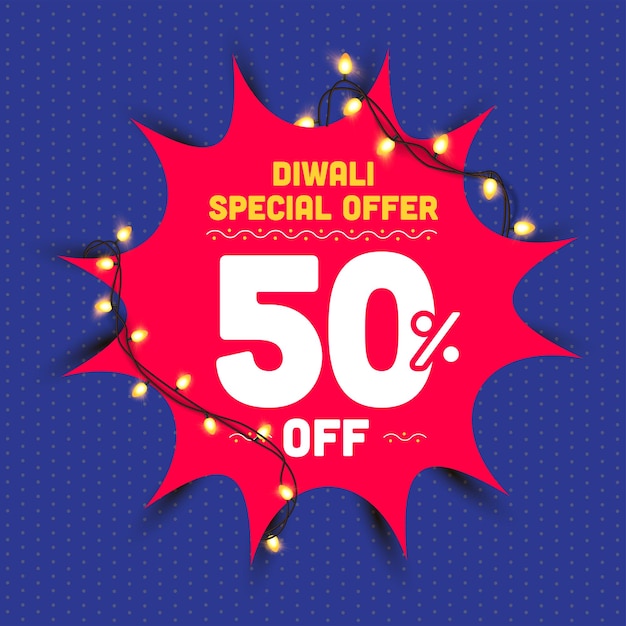 Vector diwali sale special offer discount units with festive elements around