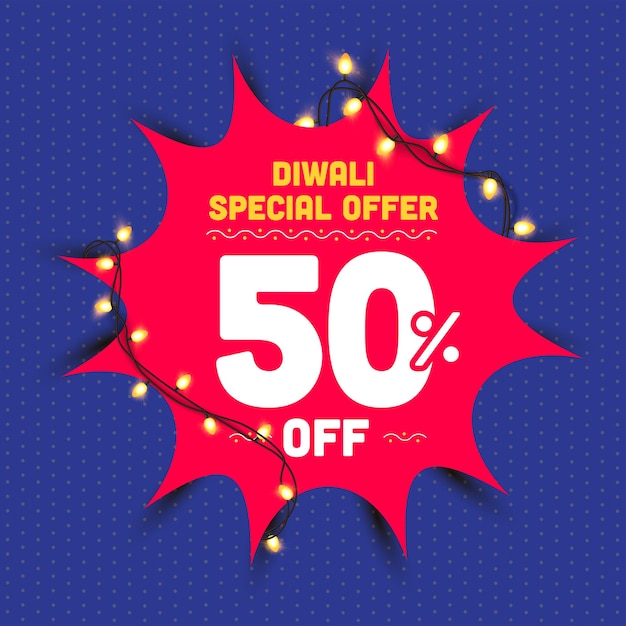 Diwali vendita unità sconto offerta speciale con elementi festivi intorno