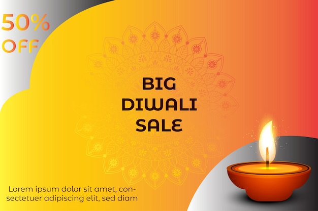 Modello di vendita diwali con vincitore gratuito