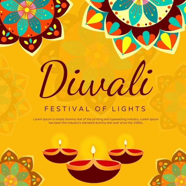 Design del modello di brochure poster speciale diwali