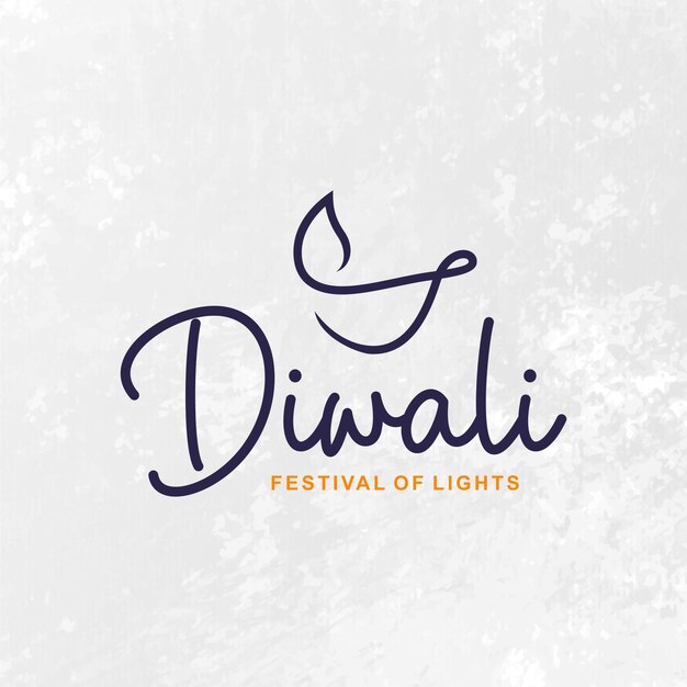 Vettore design del logo tipografico diwali