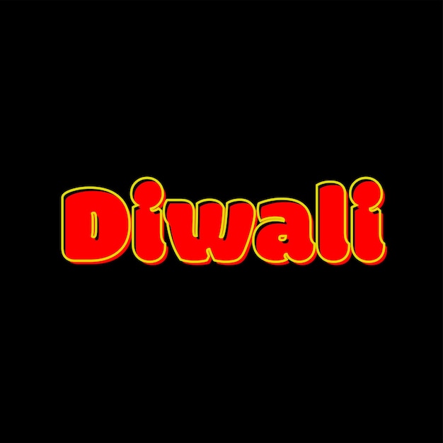 Diwali typography vector icon on black color